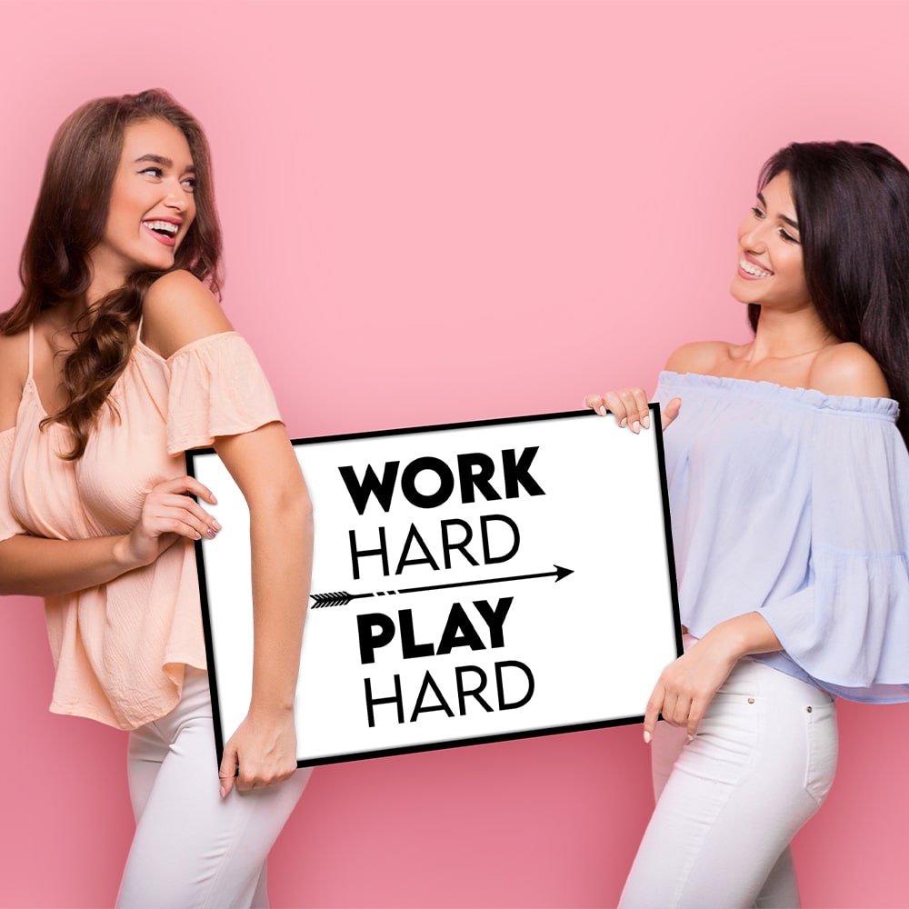 Work Hard, Play Hard – Motivational Office Wall Art