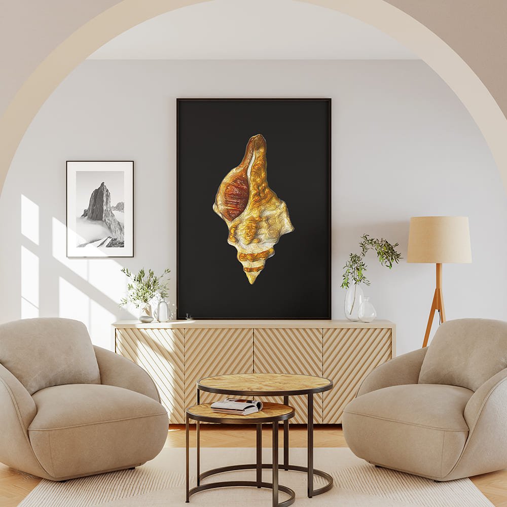 Conch Shell Polygon Wall Art – A Modern Take on Timeless Elegance