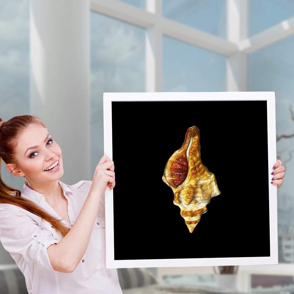 Conch Shell Polygon Wall Art – A Modern Take on Timeless Elegance