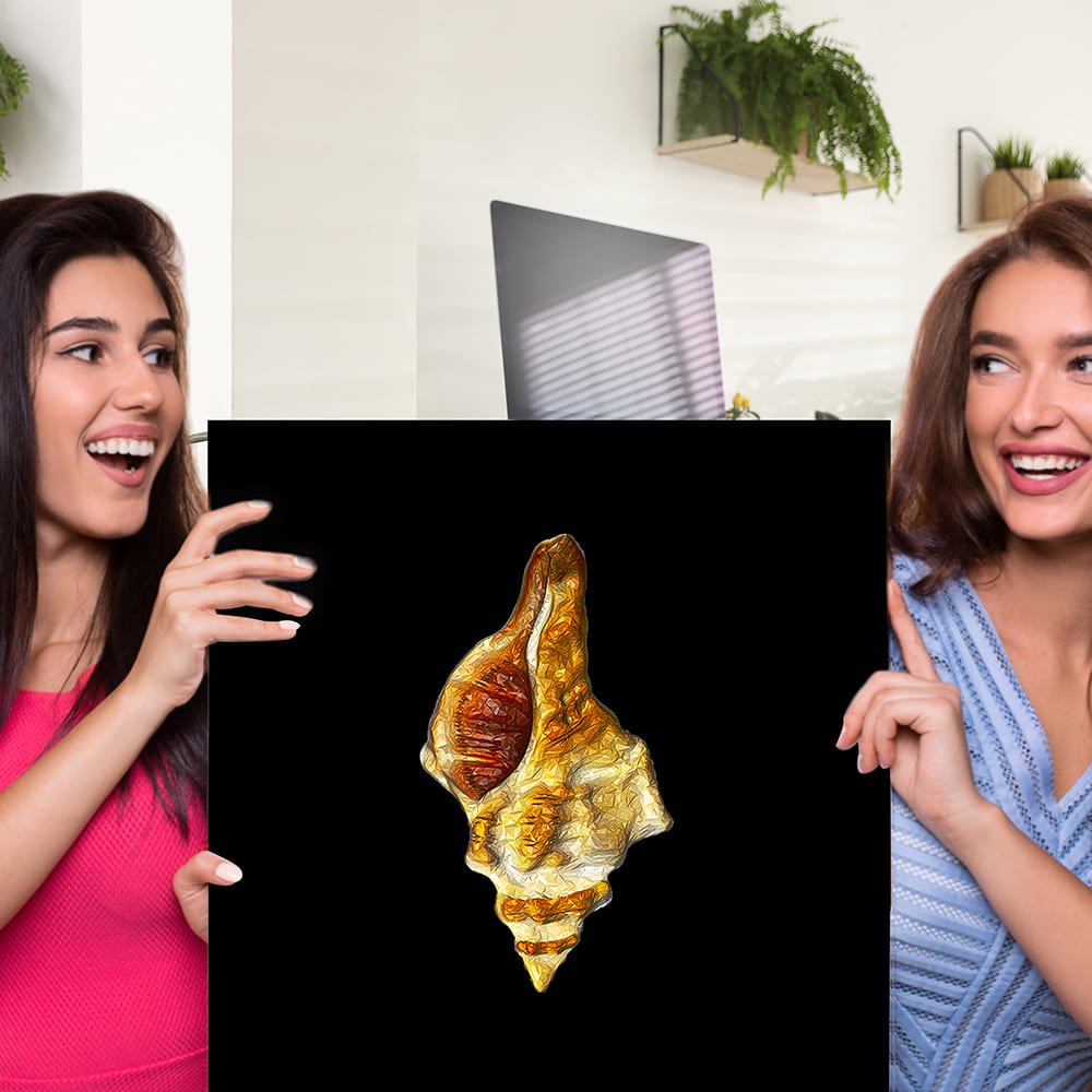 Conch Shell Polygon Wall Art – A Modern Take on Timeless Elegance